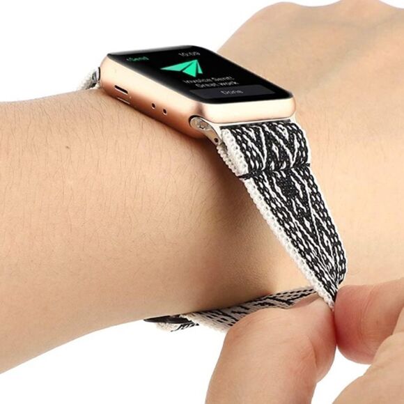 Woven Pattern Stretchy Loop Band for Apple Watch - Picture 1 of 4